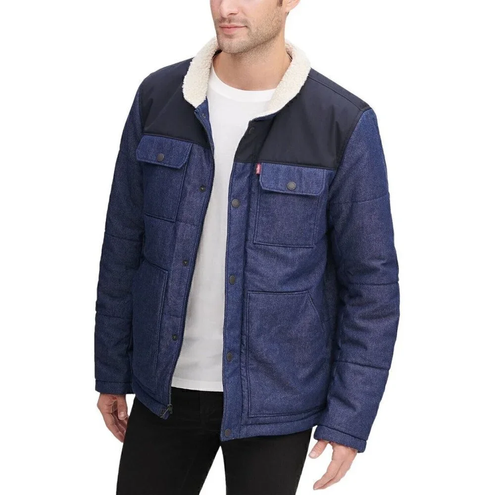 Levi’s men’s woodsman mixed media denim jacket
